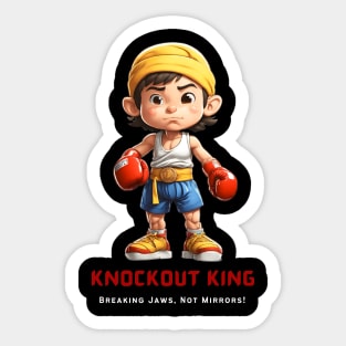 Cartoon Boxing Kickboxing Muay Thai Male Fighter Sticker